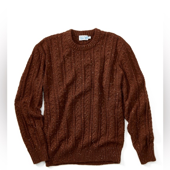 Wellen Huckberry Seawool Fisherman Cable Knit Crewneck Sweater Large
